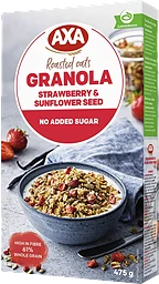 Granola Jordgubb & Solrosfrön 475g AXA