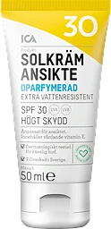 Solkräm Ansikte SPF 30 Oparfymerad 50ml ICA Hjärtat