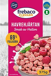 Svenska Havrehjärtan, smak av hallon 375g Frebaco