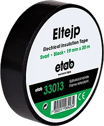 Eltejp svart 19mm x 20m