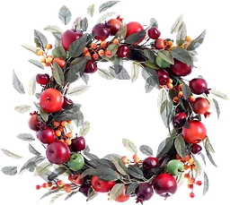 Krans 35cm med äpple, blad, bär Festive
