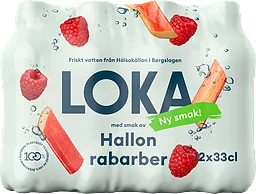 Hallon Rabarber, Loka Kolsyrat Vatten Pet