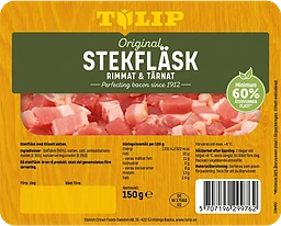 Stekfläsk Original Rimmat Tärnat 150g Tulip