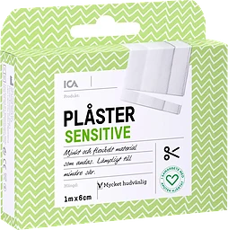Plåster Sensitive 6cm 1m ICA Hjärtat