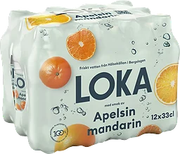 Kolsyrat vatten Apelsin Mandarin 12x33cl  Loka
