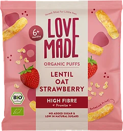 Lentil Oats Strawb Puffs Org Från 6 Månader