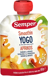 Smoothie yoghurt Banan & aprikos Från 6m 90g Semper