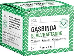 Gasbinda Självhäftande 4 cm 1-p ICA Hjärtat