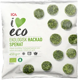 Hackad spenat Fryst Ekologisk 450g ICA I love eco