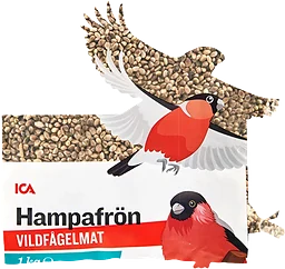 Vildfågelmat Hampfrön 1kg ICA