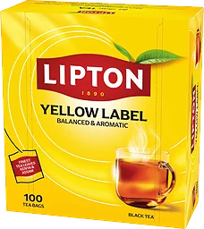 Svart Te Yellow label 100p Lipton