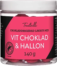 Lakritskulor Chokladdragerad lakrits-Hallon 140g Treatville