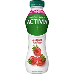 Drickyoghurt Jordgubb utan tillsatt socker 310g Activia