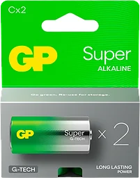Batteri GP Super Alkaline C/LR14 2-pack GP