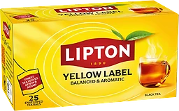 Svart Te Yellow label 25-p Lipton