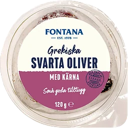 Oliver Svarta Conservolea med kärnor 120g Fontana