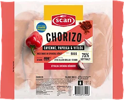 Kryddkorv Chorizo Cayenne och Paprika 75% Kötthalt 900g Scan