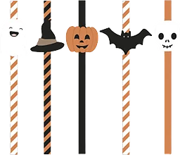 Sugrör Halloween 20cm 10-p Festive