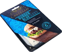 Hamburgerost Blue skivad 150g Castello