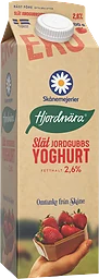 Yoghurt Jordgubb Slät 3% 1000g KRAV Skåne Hjordnära