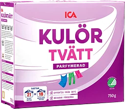 Tvättmedel pulver kulör 750g ICA