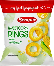 Sweetcorn Rings Ekologisk 6m 20g Semper
