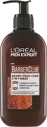 3 in1 Wash Beard+Face+Hair Barber Club 200ml L'Oréal