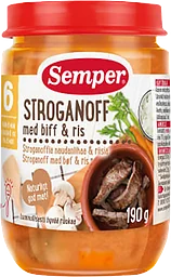 Stroganoff med biff & ris 6m