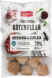 Köttbullar Våra Bästa 98% Kötthalt 300g Scan