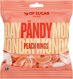 Gelégodis Candy Peach Rings 50g Pändy