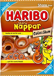 Nappar Stora Cola & Skum 170g Haribo