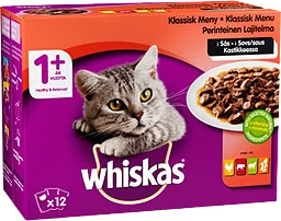 Kattmat Kött i sås 12-p 1,2kg Whiskas