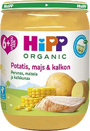 Potatis majs & kalkon Från 6m Eko 190g Hipp