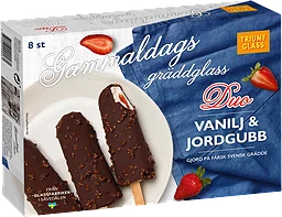 Glasspinnar Vanilj & jordgubb 8-pack