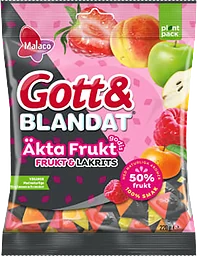 Gott & Blandat Äkta Frukt Frukt & Lakrits 220g Malaco