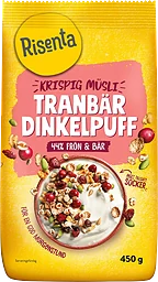 Krispig Müsli Tranbär & Dinkelpuff 450 g Risenta
