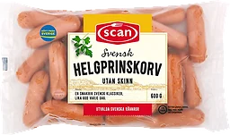 Helgprinskorv utan skinn 600g Scan