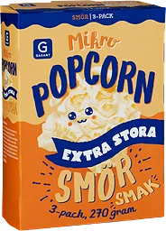 Mikropopcorn Extra Stora Smör