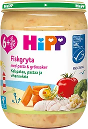 Barnmat Mumsig Fiskgryta med pasta & grönsaker 6mån 190g Hipp