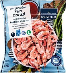 Räkor med skal 70/90 Frysta 500g Royal Greenland