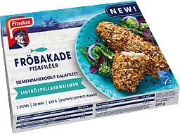 Fröbakade fiskfiléer, linfrö & solrosfrön MSC 220g Findus