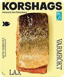 Laxfilé Färsk Varmrökt Dubbel i bit 600g Miljömärkt Korshags
