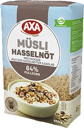 Müsli Hasselnöt med Rostade Hasselnötter & Dadlar 600g AXA