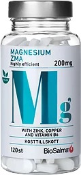 Kosttillskott Magnesium 200mg + Zink Koppar B6 200mg 120-p BioSalma