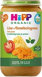 Barnmat Linsbolognese med pasta 1år 250g Hipp
