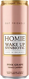 Energidryck Wake Up Synbiotic Med Smak Av Pink Grape 330ml Homie