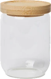 Glasburk med bambulock 13cm ICA