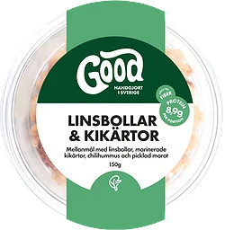 Mellanmål Linsbollar Kikärtor 150g GOOD
