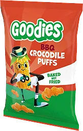 Barnsnacks Crocodile puffs BBQ Från 3år 30g Goodies