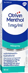 Nässpray Menthol 1mg/ml 10ml Otrivin